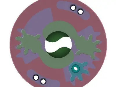 3D Printable Iris mechanism-3DP2BLROD10A Free 3D print model