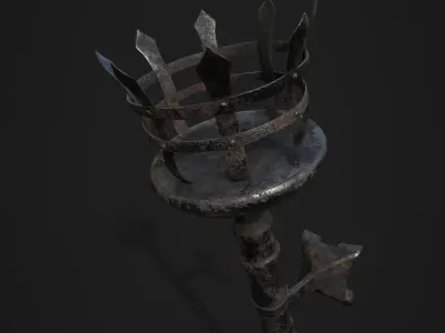Metal Torch Low-poly 3D model