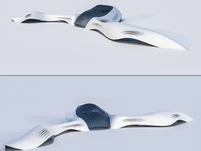 Futuristic building collection 4x 3D Model Pack