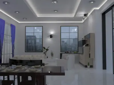 living room 3D model 87