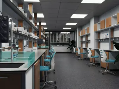 Modern Science Laboratory Low-poly 3D model