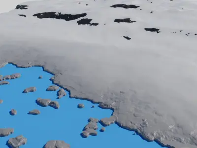Landscape Ice Scape Low-poly 3D model