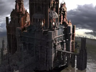 Fantasy Art Deco City Kit bash  3D model