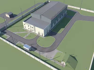 Water supply building 3D model