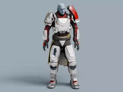 Zavala Sci-fi Warrior Rigged Low-poly 3D model