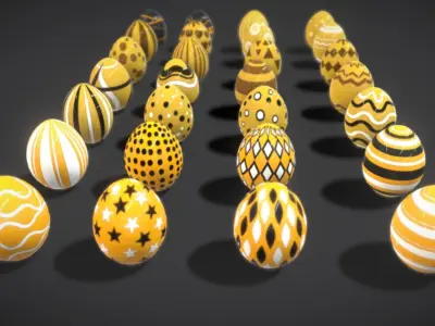 Collections Easter Eggs6 Low-poly 3D model