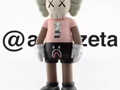 Kaws Bape Textured Low-poly 3D model