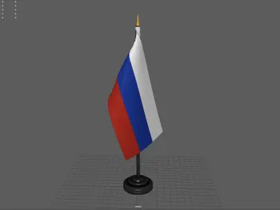 RUSSIA DESK FLAG Low-poly 3D model
