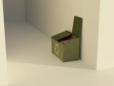 Garbage Container - Street 3D Lowpoly  Trash Dumpster Model Low-poly 3D model
