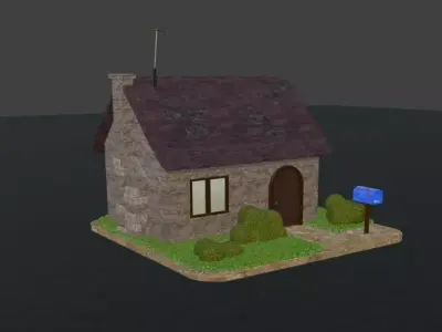 Stylized House - Game 3D Model Low-poly 3D model