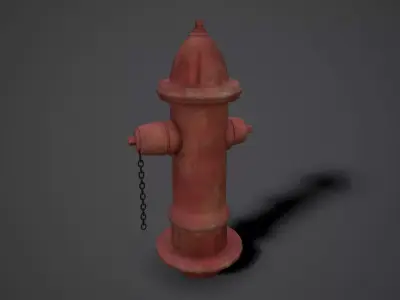 Street Hydrant Low-poly 3D model