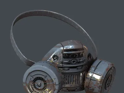 Gas mask helmet 3d model scifi Low-poly Low-poly 3D model 12
