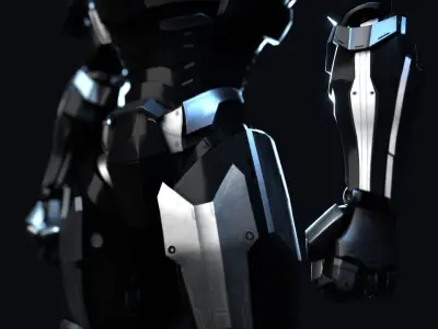 Robot Character Rig RTS03 Low-poly 3D model