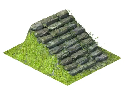 New Village - stone steps 02 3D model
