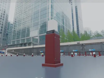 Street Light 8 Bollard 500mm Dark Red Version 3 Low-poly 3D model