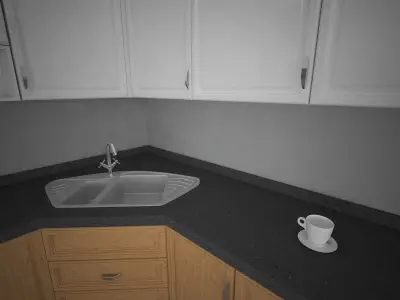 Semi classic Kitchen  Set 3D model Free 3D model