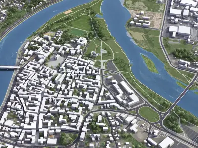 Kaunas Low-poly 3D model