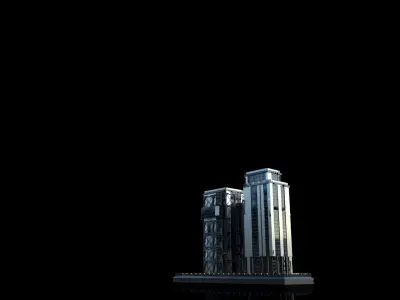 Futuristic Future Modern City Building Skyscraper 12 3D model