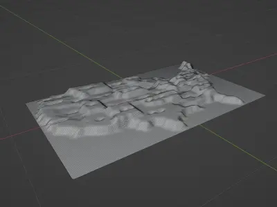 Usa Map Topography Low-poly 3D model