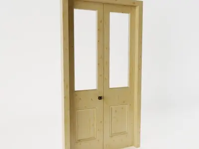 French Glass Double Doors 3D model
