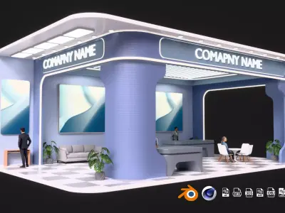 Modern Exhibition Booth for Trade Shows and Events 3D model