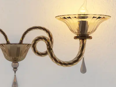 sconce wall with two candle holders 3D model