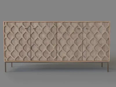 Jaylon 4 Door Buffet Grey 3D model