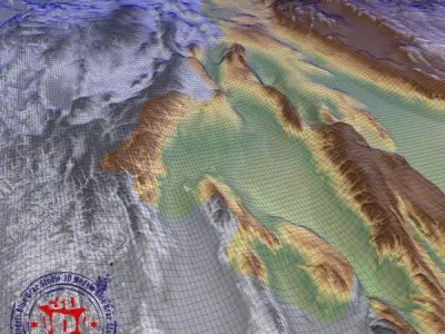China elevation map 3D model