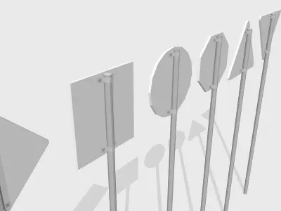 traffic signs Low-poly 3D model buy