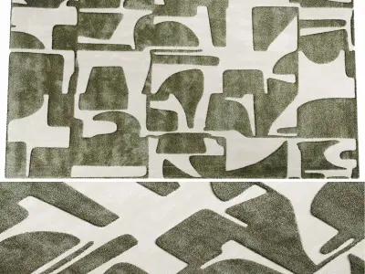 Ecorugs floor rug Papercut yellow 3D model