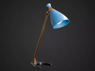 Teal Blue Diablo Table Lamp Low-poly 3D model