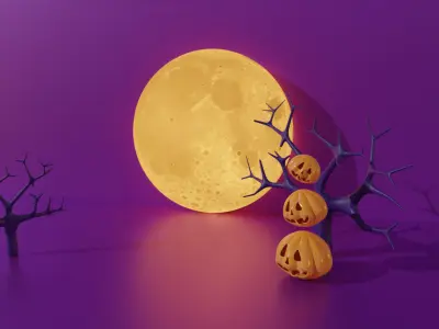 Halloween Pumpkin Set 3D model 3D model