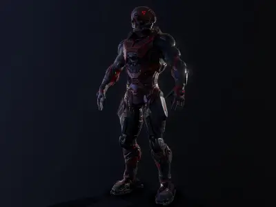 Cybernetist PBR Game Ready Rigged Model Low-poly 3D model