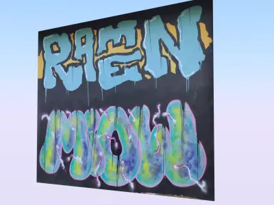 Graffiti wall X 3D model