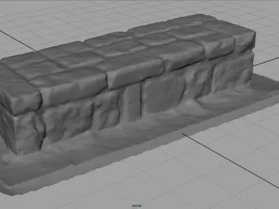 Stone Bench 1 Low-poly 3D model