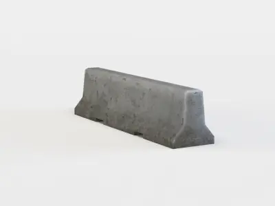 Concrete barrier Low-poly 3D model 18