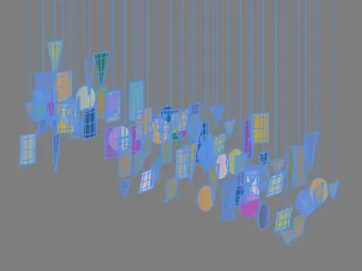 COLORFUL KIDS ROOM DECORATION 3D model