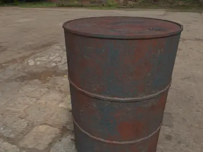 Rusty Barrel Style 2 Low-poly 3D model