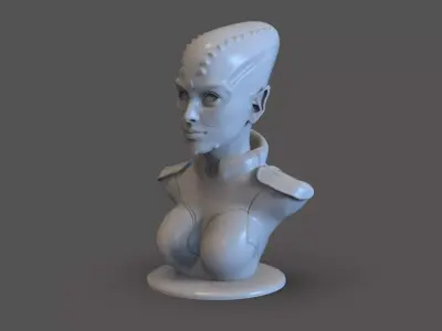 Alien Women Bust 3D print model