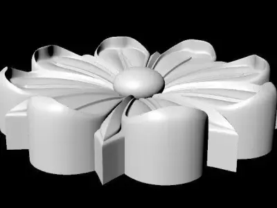 Central decor ornament for furniture 3D model 1096