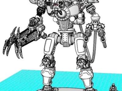 Project Cervantes-The 28mm Cazador Terror Mech 3D print model