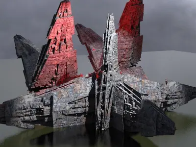Sci-Fi City dystopia Mega city colony Pyramid City  4  3D model