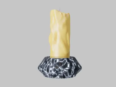 Candle marble Low-poly 3D model