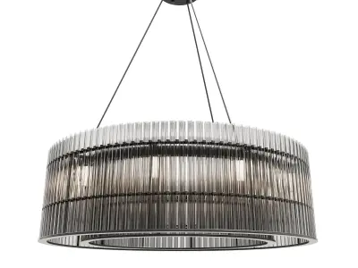 Pendant lamp transparent glass black metal 3D model