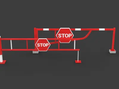 Road Block Gate 3D model