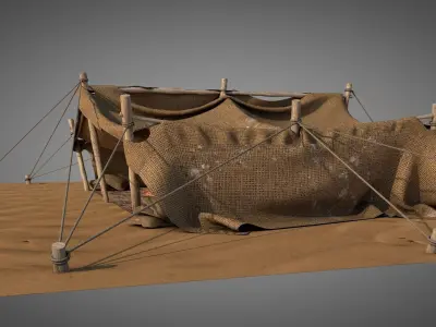 Bedouin Desert Tent v1 3D model