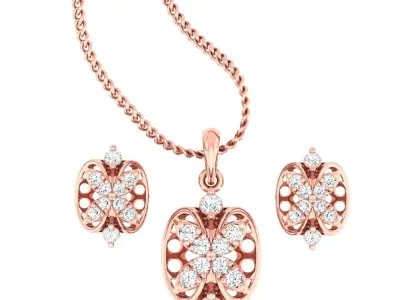 Light wt Pendant Earrings Set 3dm stl obj mtl gltf glb renders  3D print model