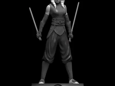 Fanart Star Wars AHSOKA TANO - Statue  3D print model
