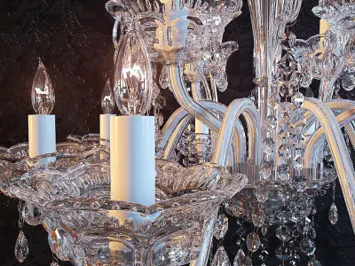 Chandelier with crystals hanging from it 3D model order