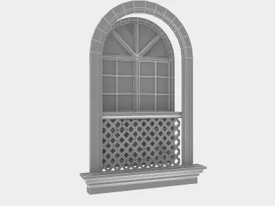 Pavilion Window 6 Low-poly 3D model